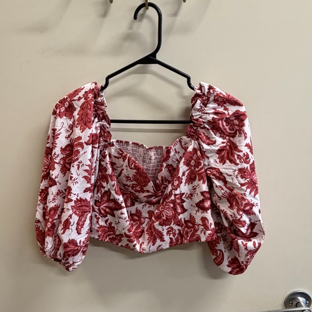New Floral Puff Sleeve Blouse